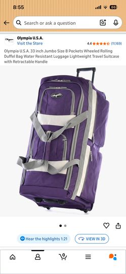 33” OLYMPIA Jumbo Rolling Duffel Bag