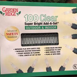 100 Outdoor and Indoor White Christmas Lights and Noma Green