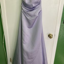 Formal Dress Strapless With Shawl Lilac Color