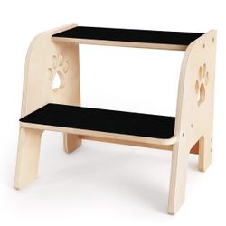Dog Stairs, Wooden 2-Step Dog Ramp for Small Medium Older Cat, Puppy Essentials Pet Step Ladder for High Bed Couch Car 🆕👍Retails $39.99