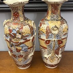 pair of Antique Japanese Satsuma vases. 1890’s