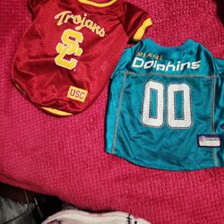 Trojan/Miami Dolphins Dog Jersey Size L