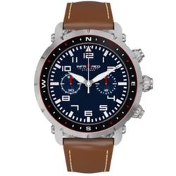INFRARED Genesis Midnight Blue Men's Brown Leather Strap Watch