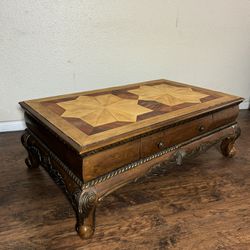 Ornate vintage style large coffee table