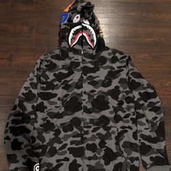Gray bape hoodie 