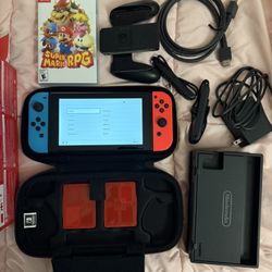 Nintendo Switch, Super Mario Case And Super Mario RPG Game