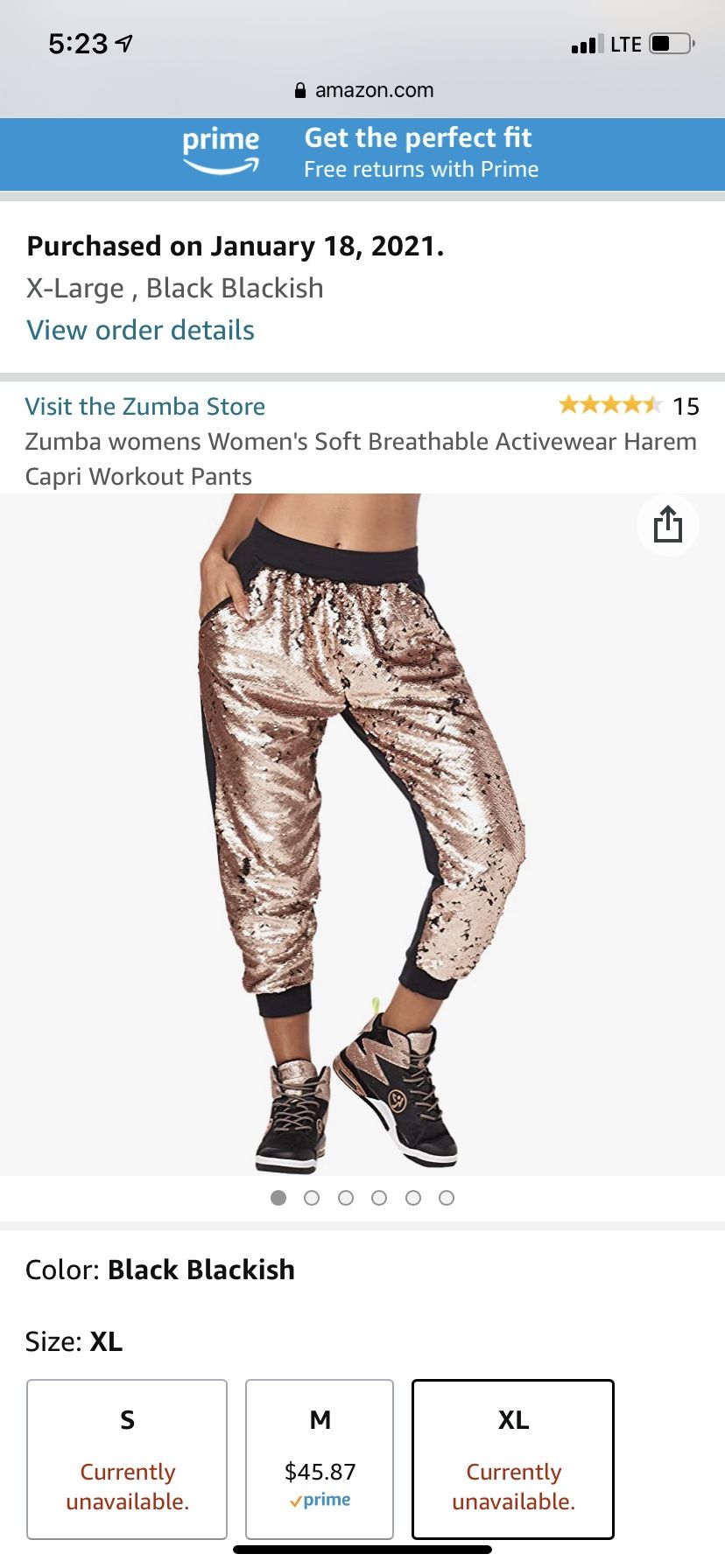 XL Rhinestone Zumba Capri (sweat) Pants Rose Gold And Black. Make Me An Offer!