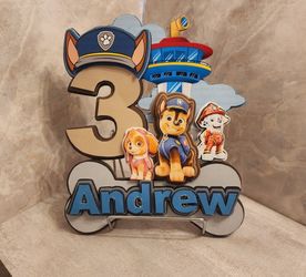 3D Cake Topper , Party Decoration Paw Patrol (New)