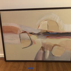 Large Framed Abstract Canvas Painting 