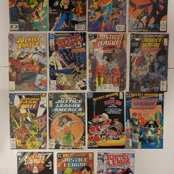 Dc Comics Justice League & Justice Society Of America Comic Book Mixed Lot Of 15