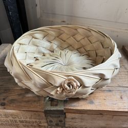 Vintage Palm Leaf Woven Basket.