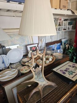 Tim Herrick Soldotna, Alaska 2003 Antler Moose Carving MillCreek Studio Lamp