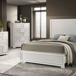 Brand New White 4pc Queen Bedroom Set (Available In Eastern King)