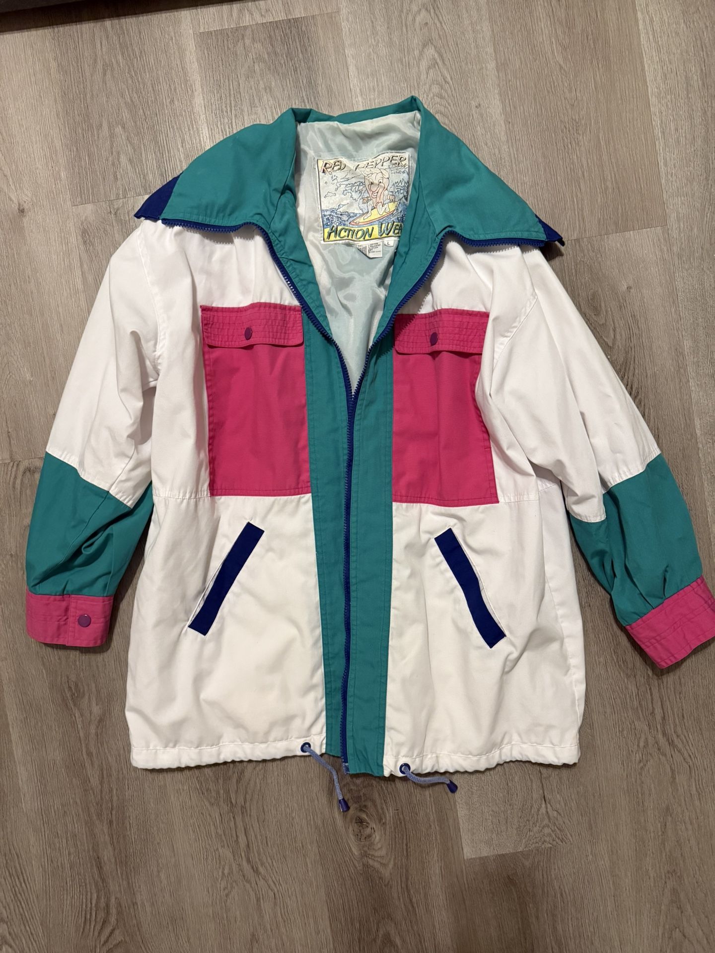 Vintage Red Pepper Active Wear Jacket Coat Windbreaker Womens
