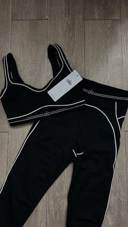 Alo Yoga Black Sports Bra and Leggings Set
