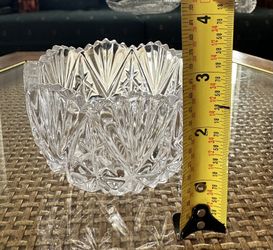 Set Of 2 Crystal Candy Dishes Or Candle Holders 