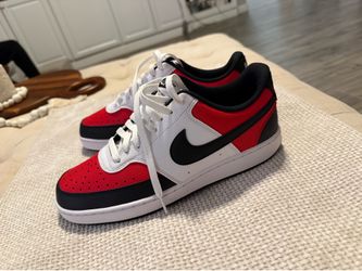 Nike court vision low  shoes red and black