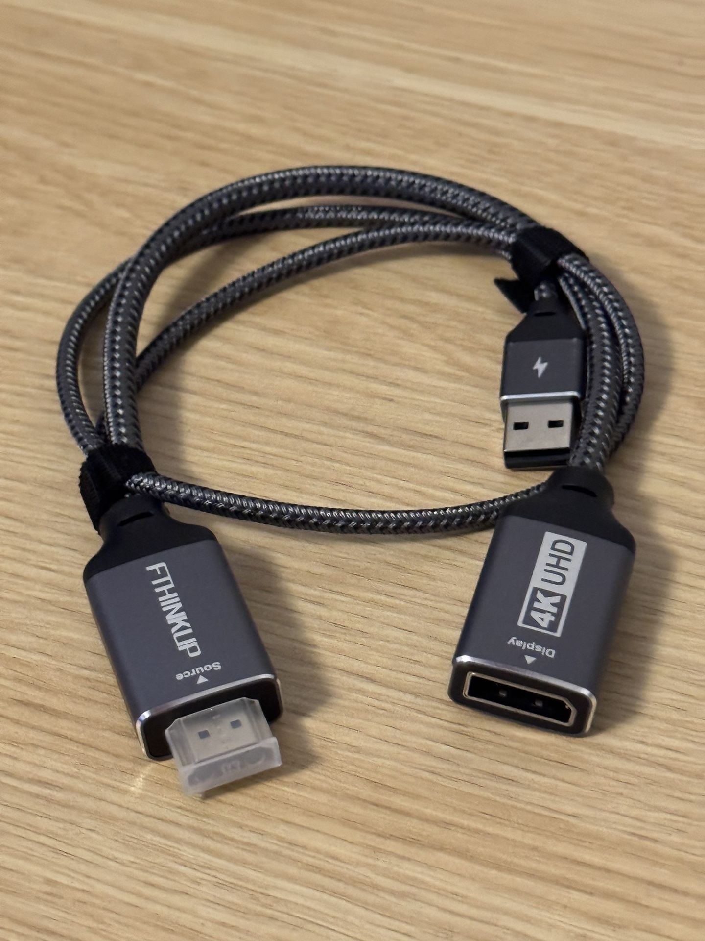 FTHINKUP - HDMI to DisplayPort Adapter 4K@60Hz [Braided, High Speed] Converter Cable for PC Graphics Card Laptop Mac Mini PS Xbox  