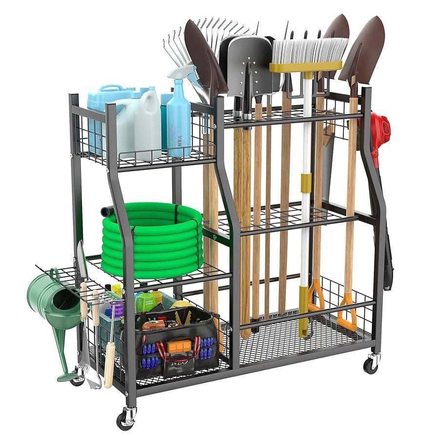 Garden Tool Organizer with Wheels