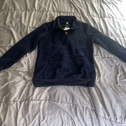 naggoo zip up pullover shirt navy women’s size S
