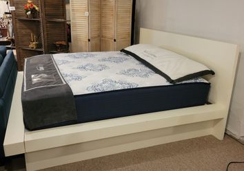 White Eastern King Platform Bed