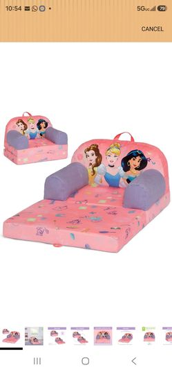 Delta Children Disney Princess Cozee Buddy Flip-Out Kids Chair, Pink