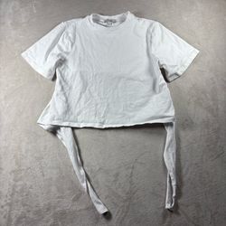 Cos The Bow Back Women’s M White Waist Knotted Back Tie T-Shirt #8F