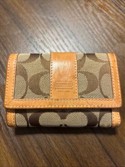 Coach Signature Canvas Trifold Wallet