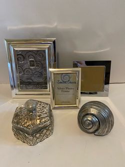 Silver home decor lot, frame added