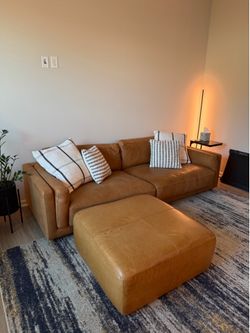 Genuine Leather Sofa w/ottoman