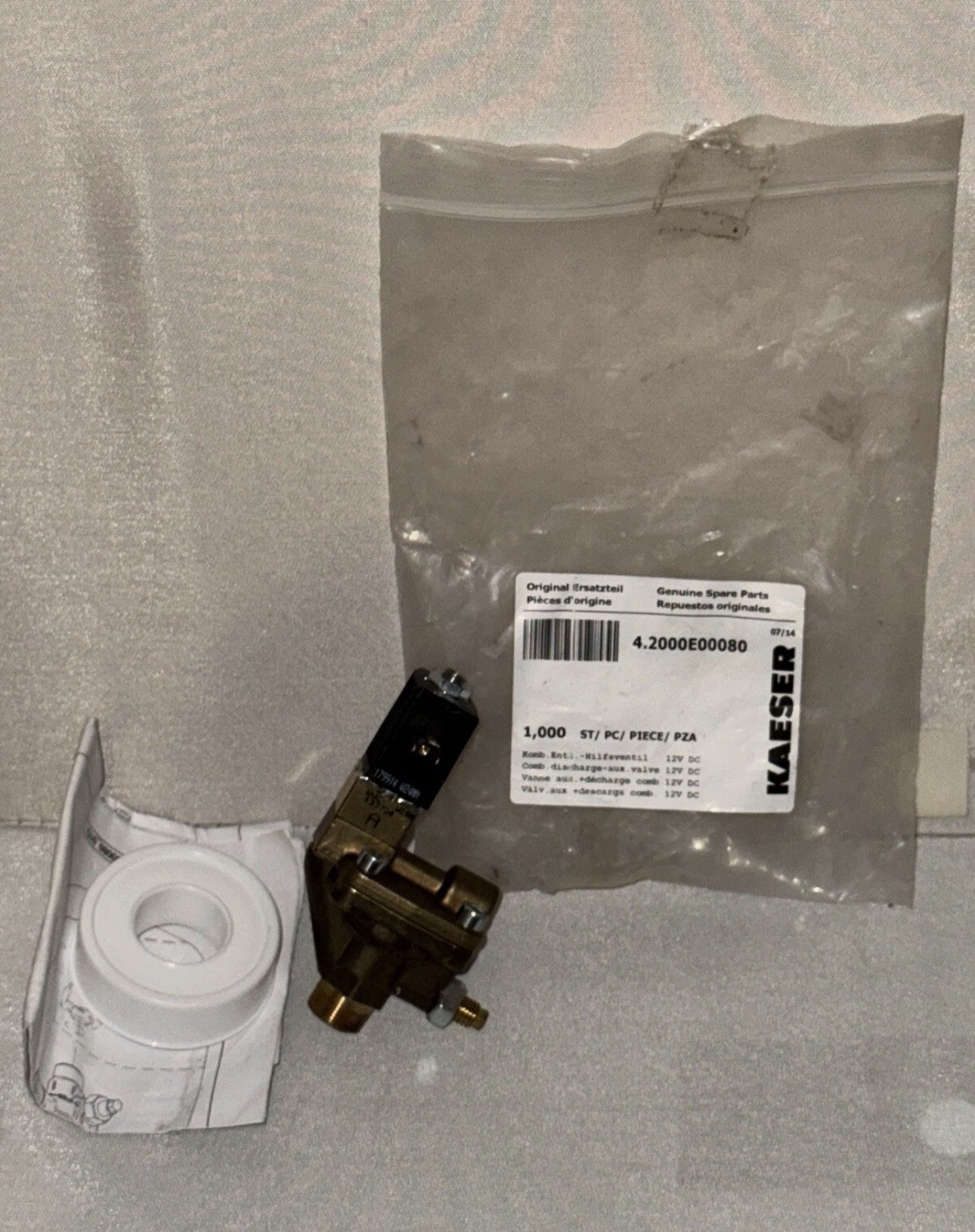 KAESER 4.2000E00080 Comb. Discharge-aux. Valve 12v Dc. Genuine Spare Parts. 