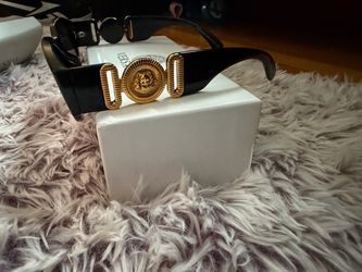 Versace Black Sunglasses with Gold Medusa Detail