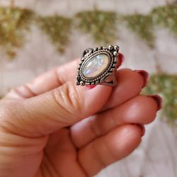 Boho Silver Ring Size 7