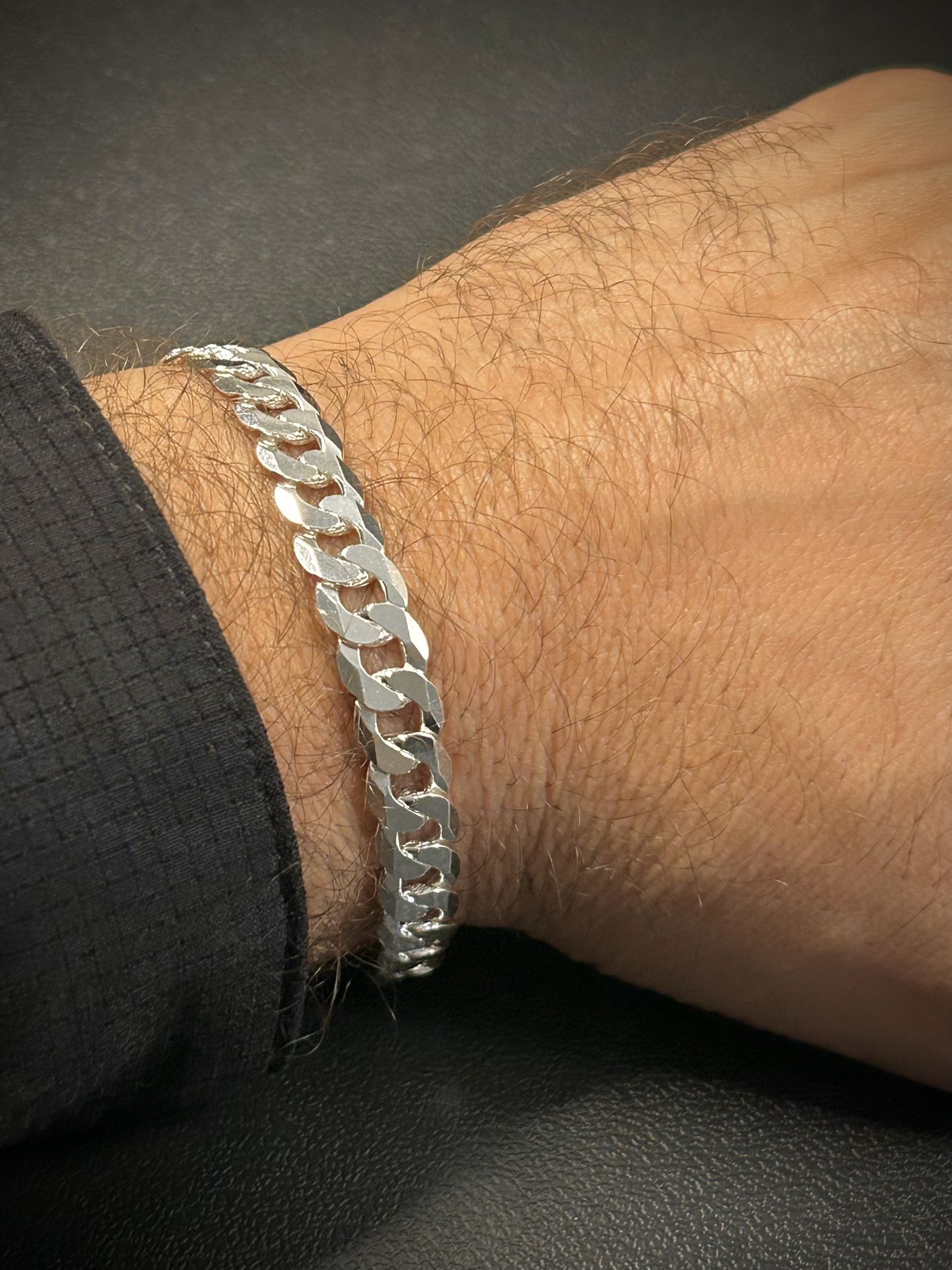 925 Sterling Silver Flat Curb Bracelet – 8.5mm Thick, 8 Inches