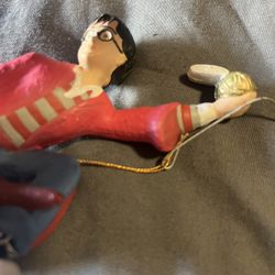 Harry Potter Christmas Ornament Quidditch Broom Holding Snitch 2001 Kurt S Adler