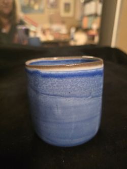 Japanese style blue tea cup, with hand glazing