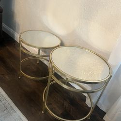 Side Tables Gold Mirror 