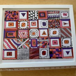 Wall Art - Abstract Handmade Drawing 14x11"