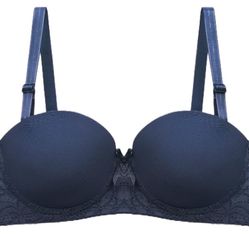 Women's Small Chest A-Cup Lace Bra, Steel Ring Dual-Purpose Cup, Lightweight Breathable