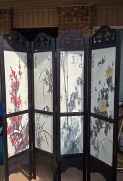 4-Panel Asian Folding Room Divider Screen