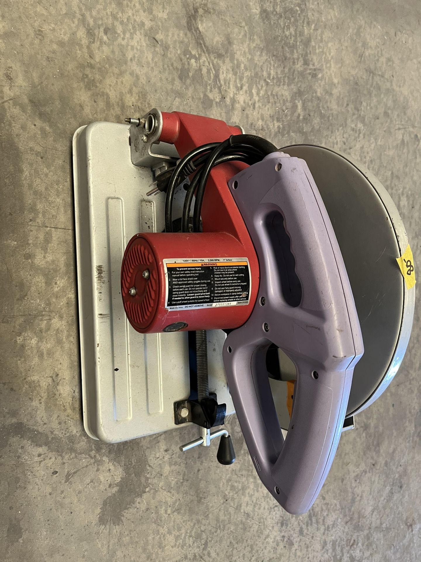 Chicago Electric Power Tools 14" heavy-duty abrasive cut-off saw