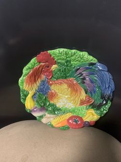 Fitz & Floyd Rooster wall plaque