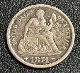1874 Liberty Seated Dime