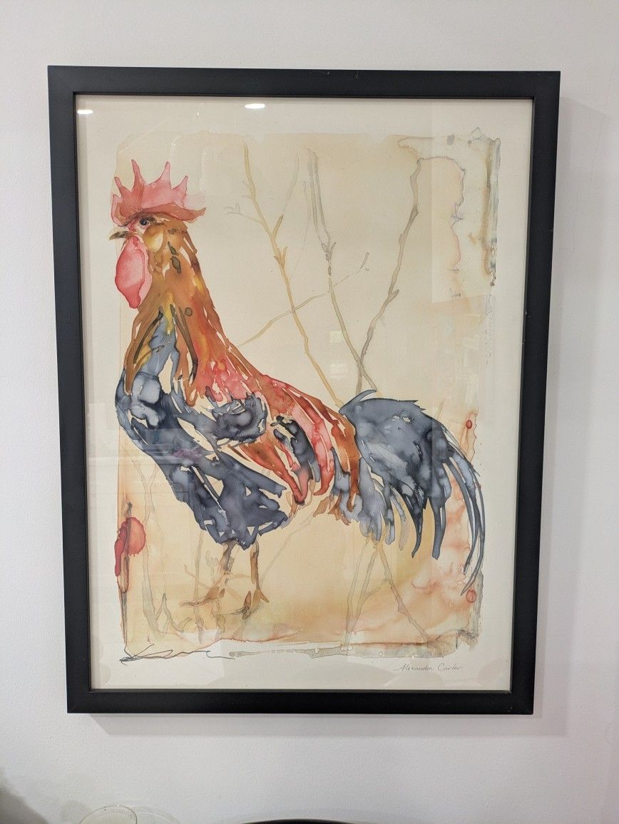 Rooster Watercolor signed Print