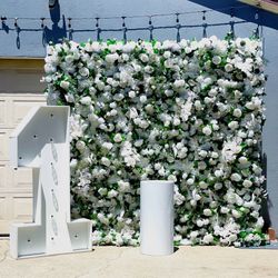 3D/5D White Flower Wall .