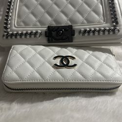 Coach Calfskin Quilted Mini Purse And Wallet