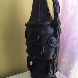 Hand Carved Colonial Jug