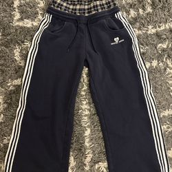 navy blue double waisted aelferic eden baggy sweatpants