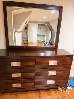 Beautiful Brown Dresser with Mirror