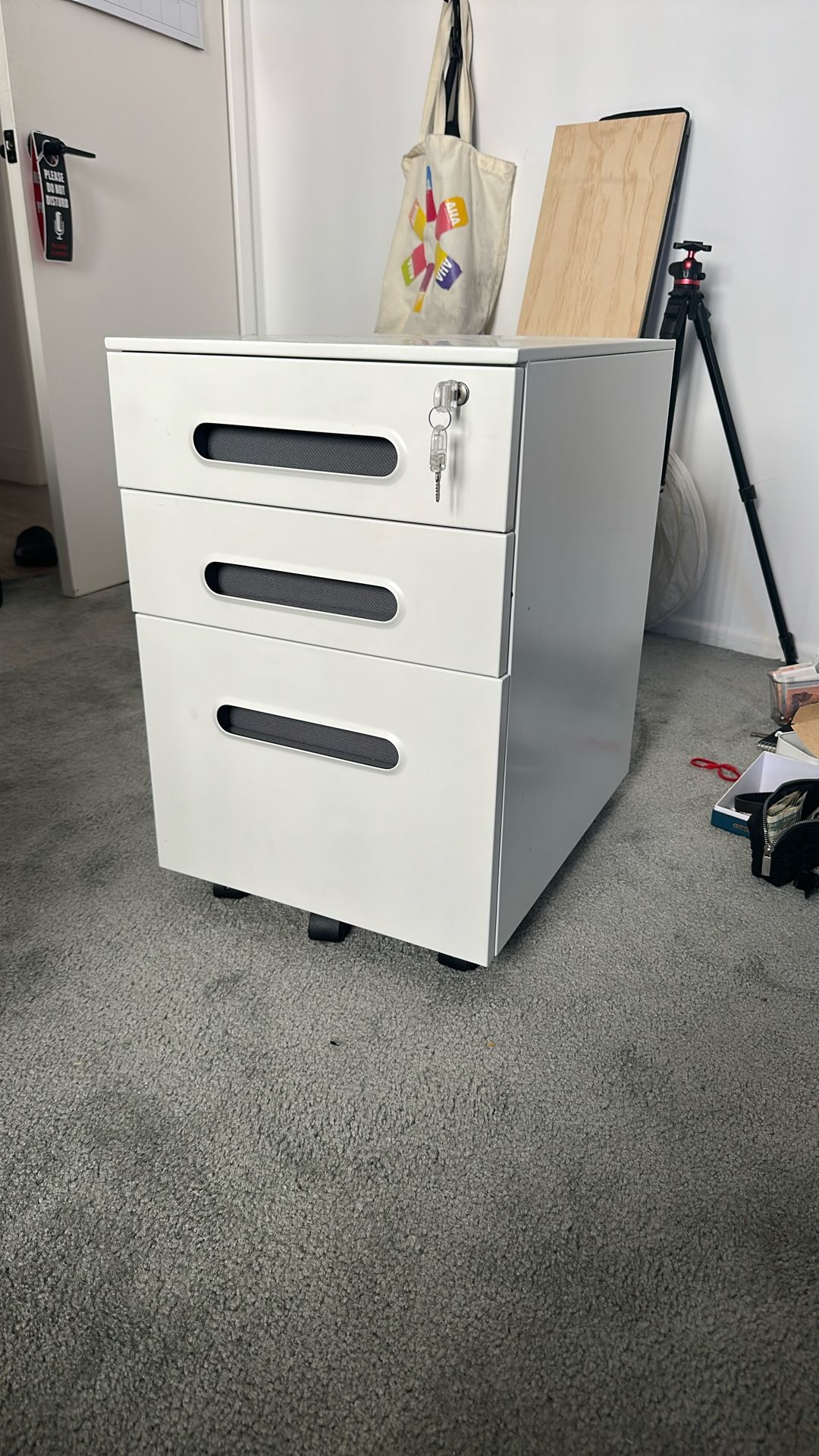 Autonomous Lockable Filing Cabinet (Dark Grey)